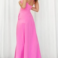 Levency Cut Out Backless V Neck Maxi Dress