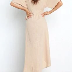 Levency Solid V Neck Tulip Wrap Dress New In 23 Levency Solid V Neck Tulip Wrap Dress New In