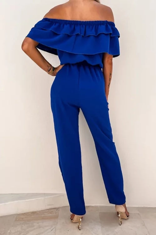 Levency Ruffles Off The Shoulder Drawstring Jumpsuits 6 Levency Ruffles Off The Shoulder Drawstring Jumpsuits