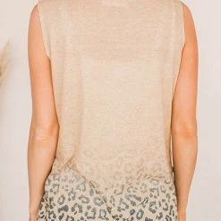 Levency Gradient Leopard Seeveless T Shirts