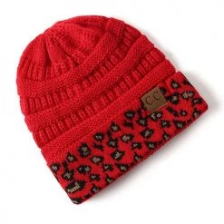 Levency New In Animal Print Messy Bun Beanie