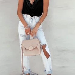 Levency New In Floral Lace V Neck Slip Top