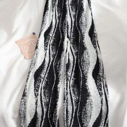 Levency Tie Dye Elastic Pleated Wide Leg Pants New In