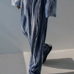 Levency Tie Dye Elastic Pleated Wide Leg Pants New In