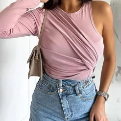 Levency Spirit Irregular Sleeves Twist Top New In