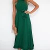 Levency Ruffles One Shoulder Belted Maxi Dress