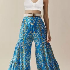 Levency Print Belted Palazzo Pant