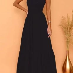 Levency Smocked Tiered Strap Maxi Dress