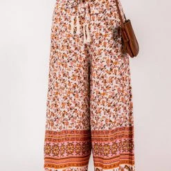 Levency Boho Floral Wide Leg Palazzo Pants New In