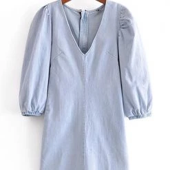 Levency New In V Neck Half Sleeve Mini Dress