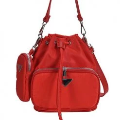 Levency New In Nylon Adjustable Strap Bucket Bag