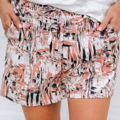 Levency New In Leopard Patchwork Drawstring Shorts
