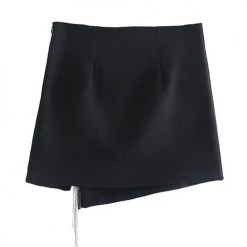 Levency Rhinstone Tassels Slit Skirts