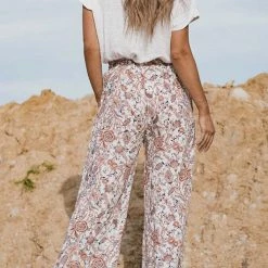 Levency Boho Floral Wide Leg Palazzo Pants New In