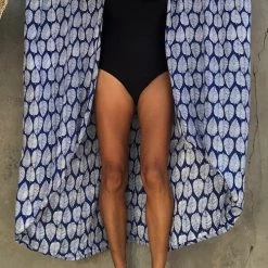 Levency Leaf Belted Kimono Cardigan