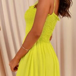 Levency Smocked Tiered Strap Maxi Dress