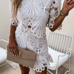 Levency Crochet Lace Half Blouse Short Set New In