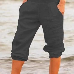 Levency Pockets High Waist Cropped Pants New In