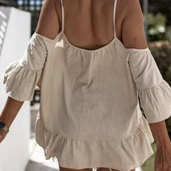 Levency Flares Seeve Off Shoulder Blouse