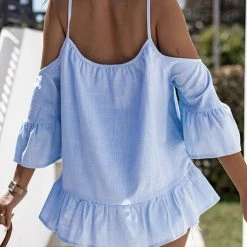 Levency Flares Seeve Off Shoulder Blouse