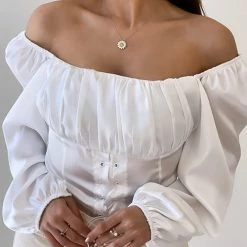 Levency Square Neck Lace Up Top