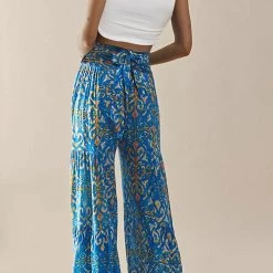 Levency Print Belted Palazzo Pant