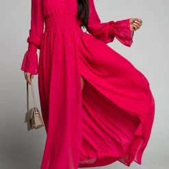 Levency New In Empire Waist V Neck Slit Maxi Dress 24 Levency New In Empire Waist V Neck Slit Maxi Dress