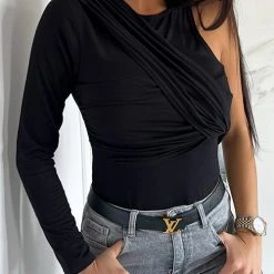 Levency Spirit Irregular Sleeves Twist Top New In