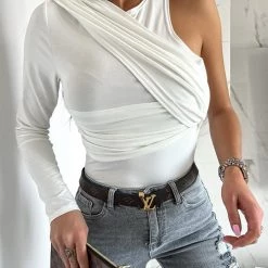 Levency Spirit Irregular Sleeves Twist Top New In