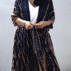 Levency Print Belted Cover Kimono New In