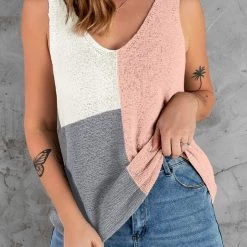 Levency Color Block Sweater Tank New In