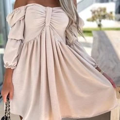 Levency New In Off Shoulder Seven Sleeve Mini Dress