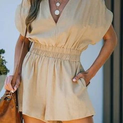Levency New In Any Occasion V Neck Bat Romper