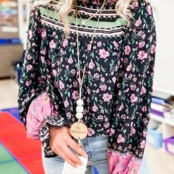 Levency Floral Ruffles Balloon Sleeves Blouse New In