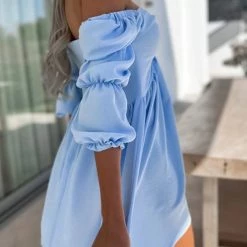 Levency New In Off Shoulder Seven Sleeve Mini Dress
