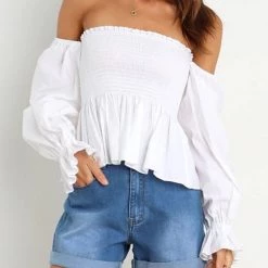 Levency New In Off Shoulder Flares Sleeve Blouse