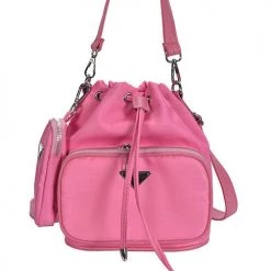 Levency New In Nylon Adjustable Strap Bucket Bag