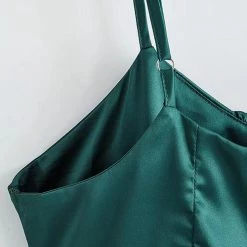 Levency New In Satin Gathered Bust Slip Mini Dress