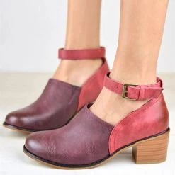 Levency Ankle Strap Mid Heel Pumps