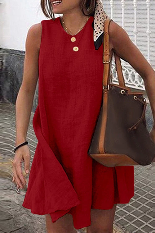 Levency Flowly O Neck Sleeveless Mini Dress 6 Levency Flowly O Neck Sleeveless Mini Dress