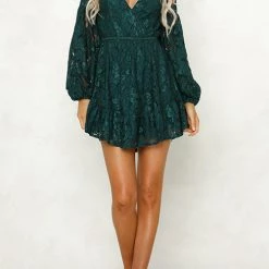 Levency Lace V Neck Puff Sleeve Mini Dress New In 13 Levency Lace V Neck Puff Sleeve Mini Dress New In