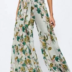 Levency Print Belted Palazzo Pant