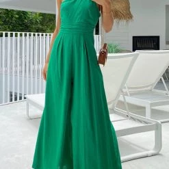 Levency One Shoulder Straps Wide Leg Jumpsuits New In