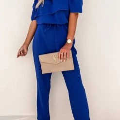 Levency Ruffles Off The Shoulder Drawstring Jumpsuits