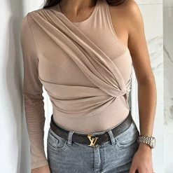 Levency Spirit Irregular Sleeves Twist Top New In