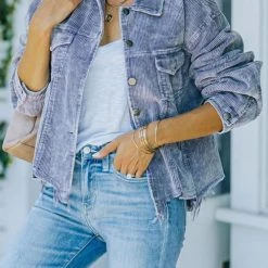 Levency Frayed Hem Cropped Corduroy Jacket New In 36 Levency Frayed Hem Cropped Corduroy Jacket New In