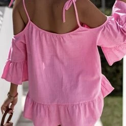 Levency Flares Seeve Off Shoulder Blouse