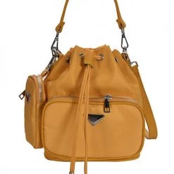 Levency New In Nylon Adjustable Strap Bucket Bag