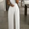Levency Lace Patchwork O Neck Wied Leg Jumpsuits New In