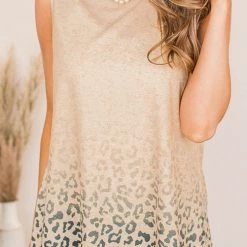 Levency Gradient Leopard Seeveless T Shirts